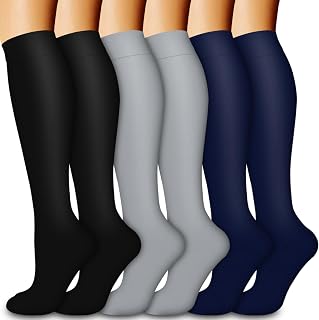 Compression Socks for Women & Men Circulation (6 Pairs) 15-20 mmHg is Best Support for Athletic Running,Nurse