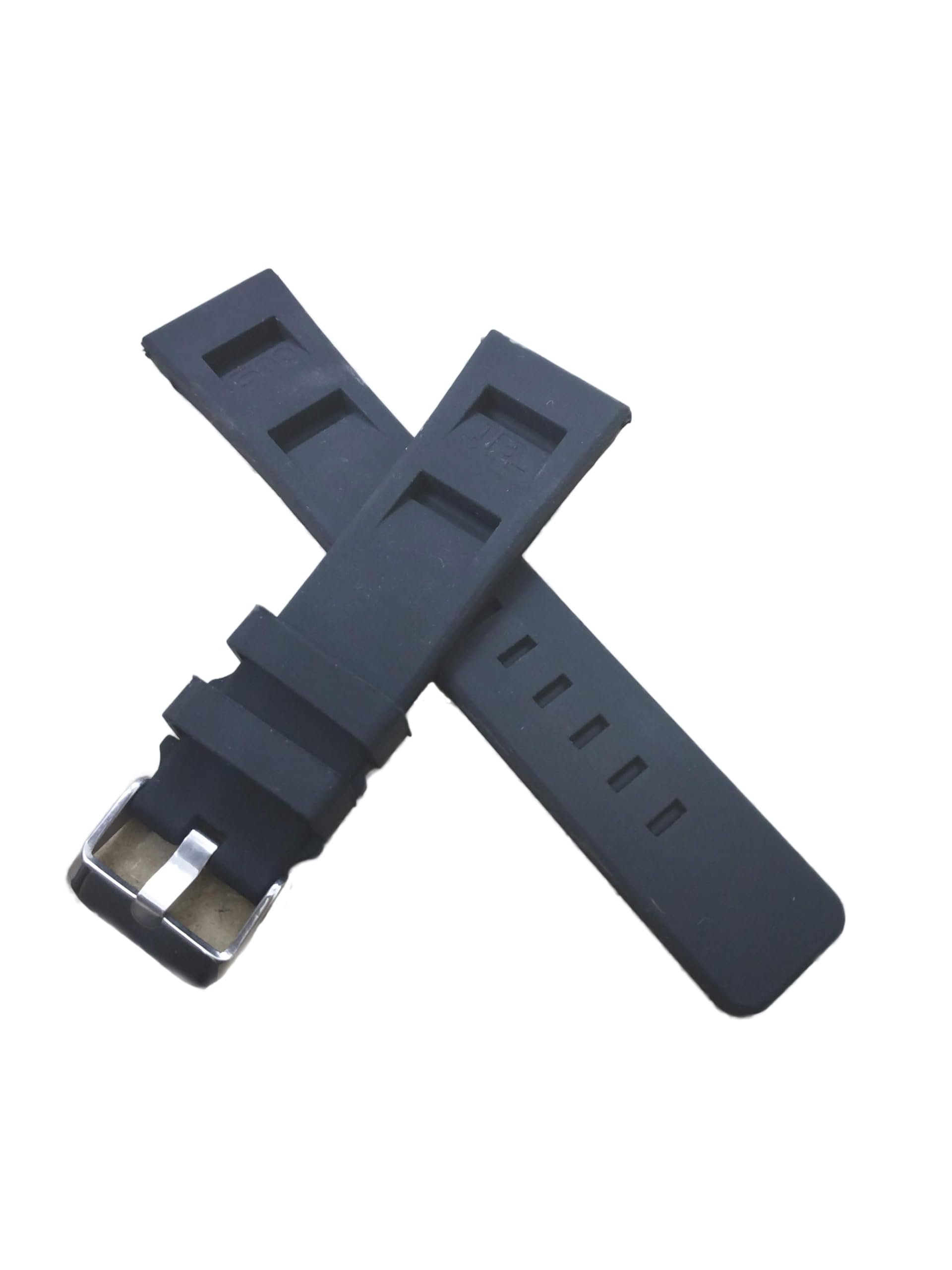 EwatchAccessories 22mm Black Silicone Rubber Watch Band Strap with Silver Stainless Steel Buckle Clasp | Comfortable and Durable Material (B08KYFXFRY) Amazon Price History, Amazon Price Tracker