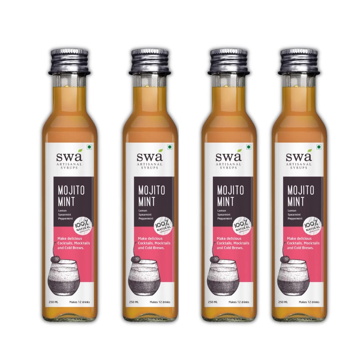 Swa Artisanal Syrups - Mojito Mint, 100% Natural, 250ml makes 10-15 Drinks, Cocktail & Mocktail Mixer-(Pack of 4)-image-11