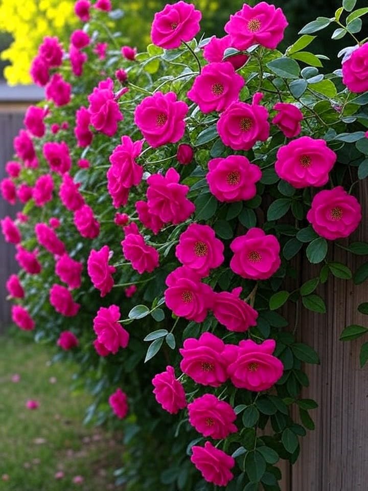 Image of Climbing Rose Hybrid Seeds Pack - Large Flowers- 70 Easy-to-Grow Seeds for Vibrant Blooms, Suitable for All Indian Climates (MAGENTA).