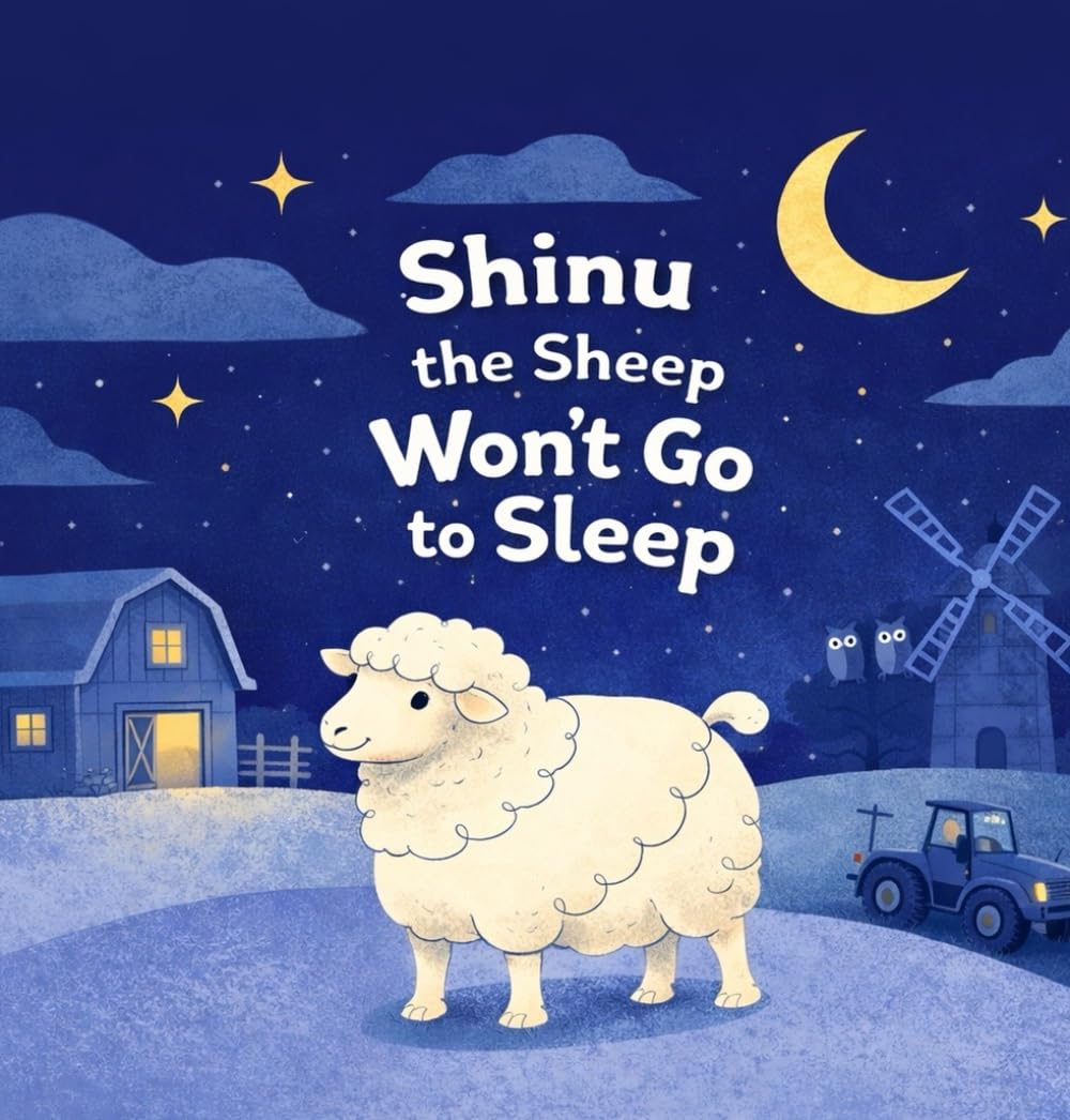 Shinu the Sheep Won’t Go to Sleep: A Cute Bedtime Story About Counting Sheep and Farm Animals for Kids Ages 3–7