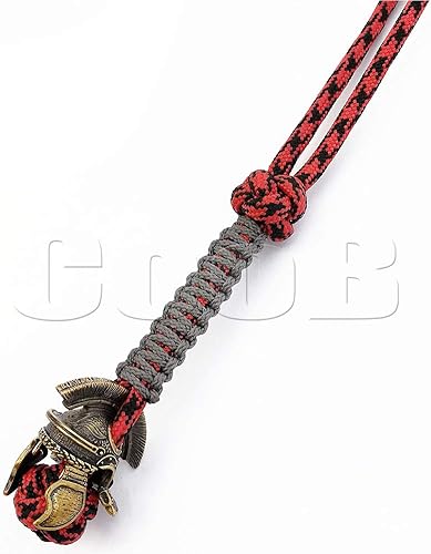 Miniatura 2 de CooB EDC Paracord - Cordón para cuchillo con colgante de cuentas de metal, colección Warrior. Cordones de paracaídas personalizados hechos a mano