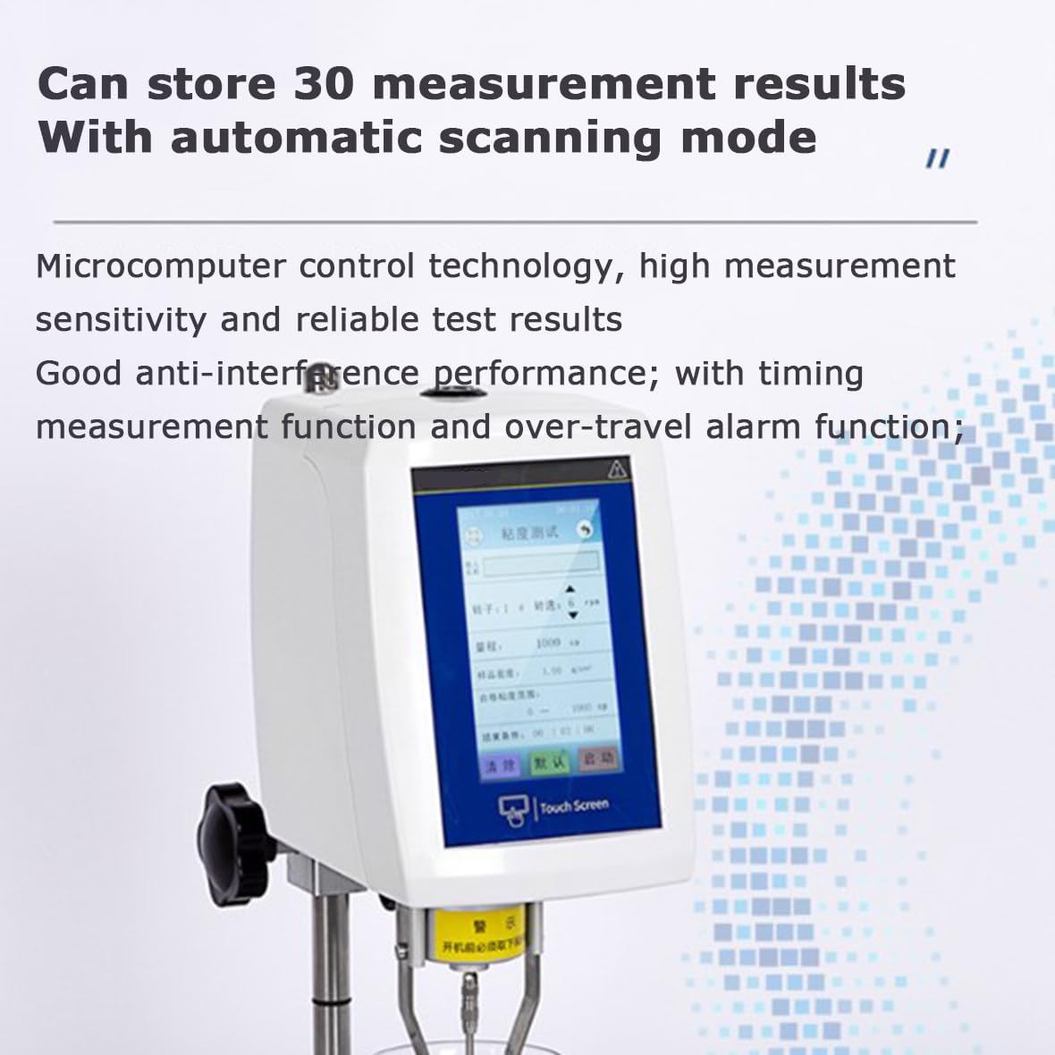 Viscosímetro giratorio digital para medición de viscosidad de alta precisión en líquidos, con pantalla LCD y múltiples rotores para uso en laboratorio e industrial