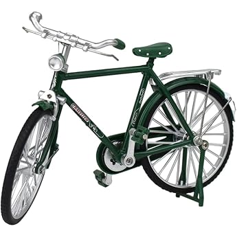 Miniature Bicycle Model 110 Vintage Metal Decoration Retro Model Bicycle Toy & Gift for Children and Bicycle Lovers Green