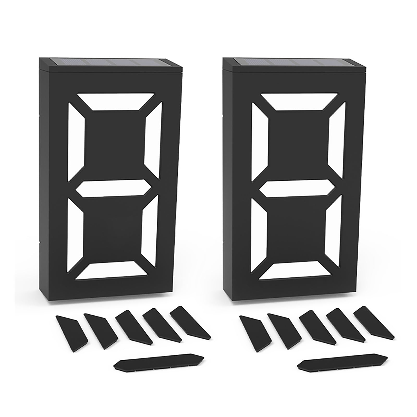 Numero civico Lampada solare a LED per esterni Lampada per targa solare per porta illuminazione esterna Numeri civici Luci (due)
