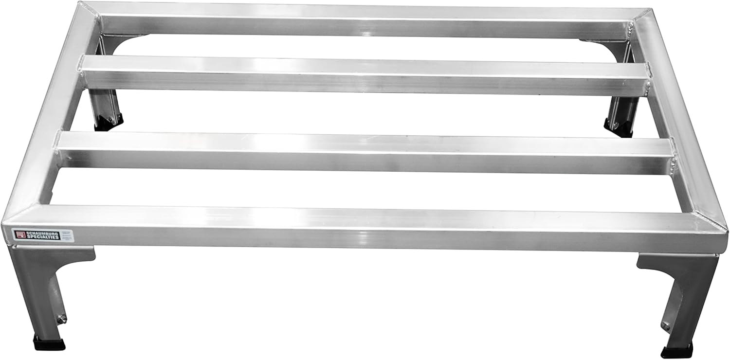 Heavy Duty Aluminum Dunnage Rack, 20” X 36” X 7.5” Industrial Grade Aluminum Storage Rack, Commercial Food Service Storage Rack