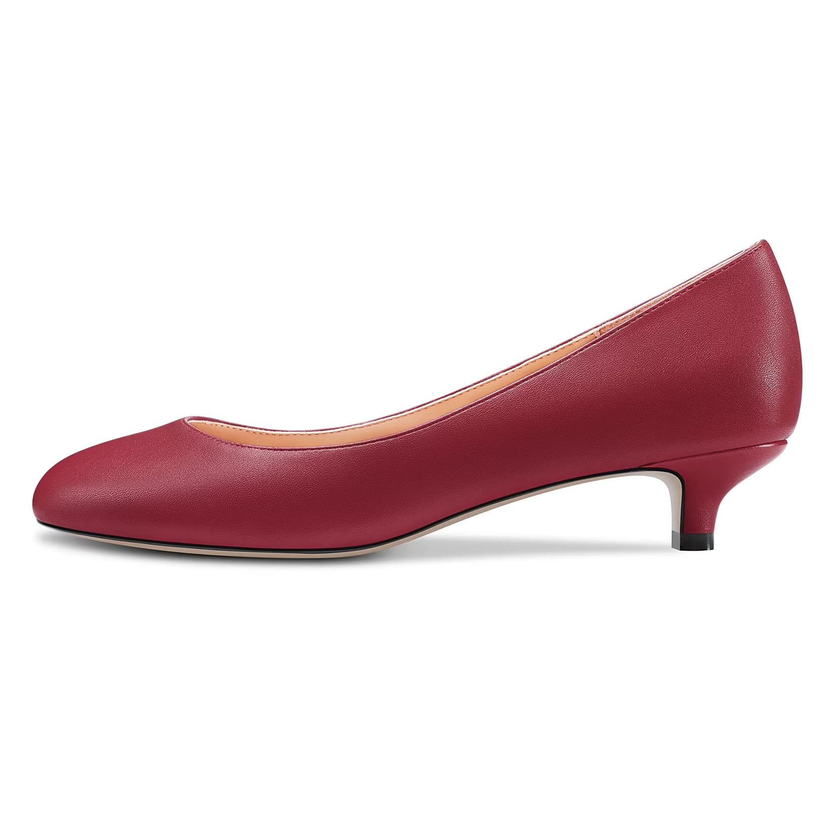 Saekcted Mujer Bajos Gatito Heel Redonda Punta Slip-on Pumps de Boda Cute 3.5 CM Heels