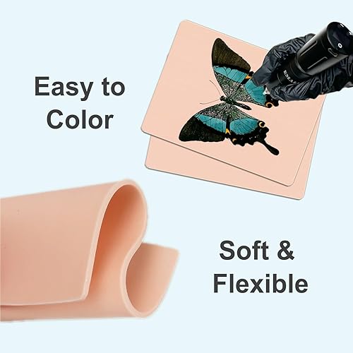 Miniatura 4 de Yugui - Juego de 18 piezas de piel falsa de 0.118 in con 3 piezas de práctica de tatuaje y 15 plantillas de tatuaje, kit de iniciación de tatuaje