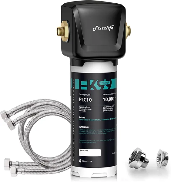 Frizzlife FK99 Under Sink Water Filter System, NSF/ANSI 53&42 Certified, Remove 99.99% Chlorine, Lead, Bad Taste&Odor, Direct Connect, 0.5 Micron, Under Counter Drinking Water Filter