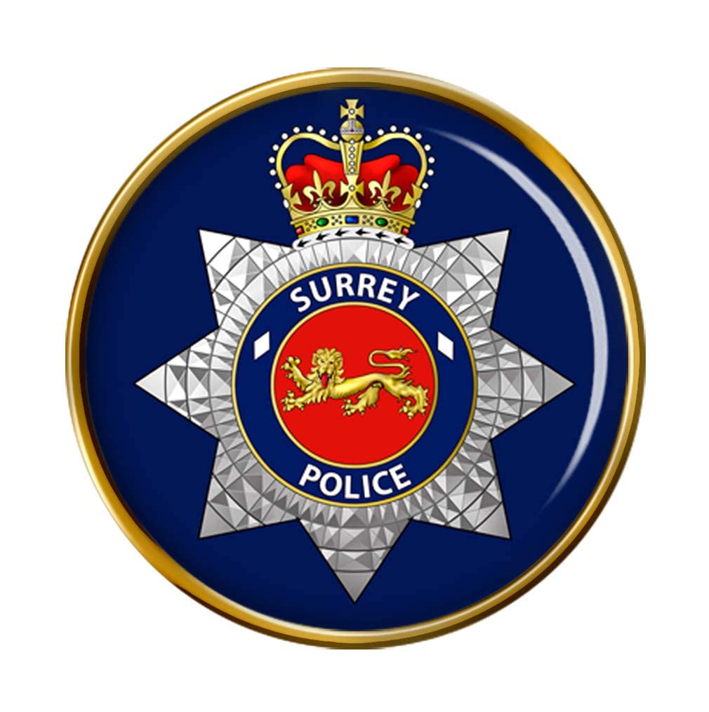Giftshop Uk Men's Gold Surrey Police Pin Badge