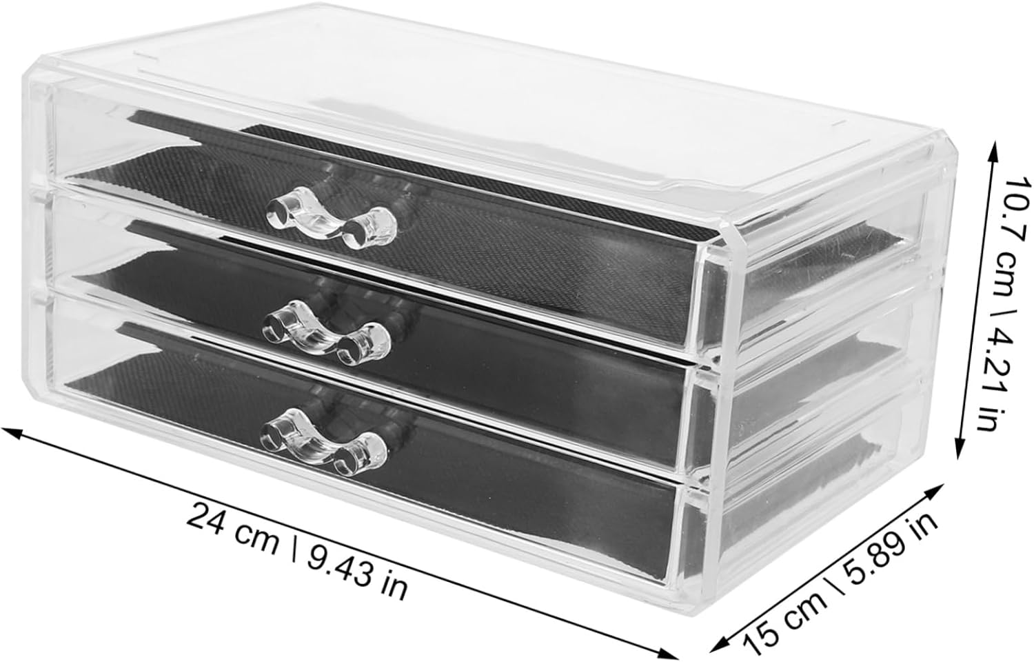 Acrylic Storage Box Three Layer Drawer Organizer for Jewelry Cosmetics image 2