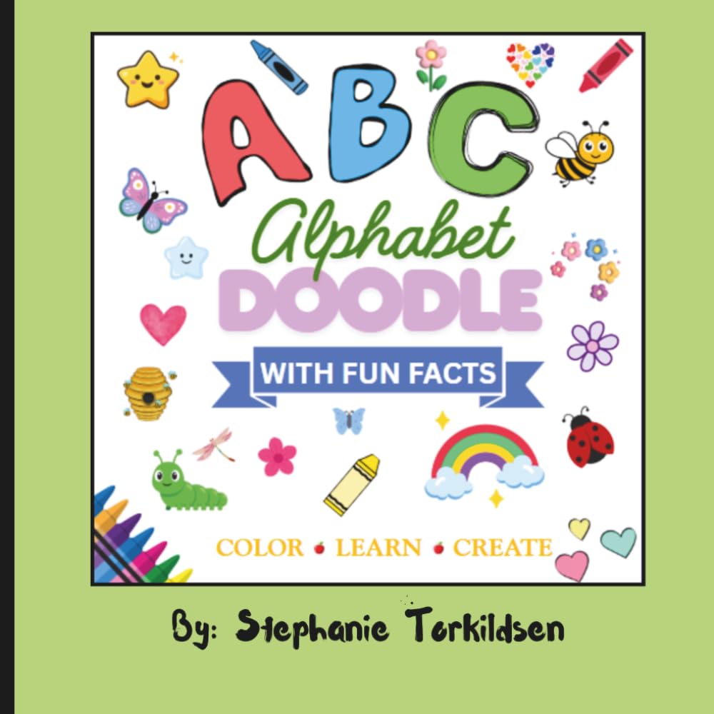ABC Alphabet Doodle - Coloring Book: ABC coloring book for kids with cute doodles, fun facts, and easy coloring pages for preschool and kindergarten