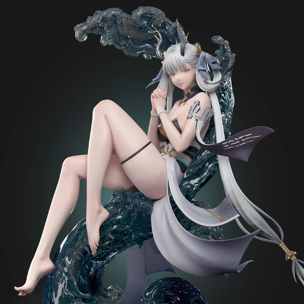 DEXSHUN Jinhsi Figurka z motywem anime Longnv Dragon Lady statuetka z cokołem PCW, duża proporcja, model, przedmiot kolekcjonerski, ornament, prezent, 33 cm