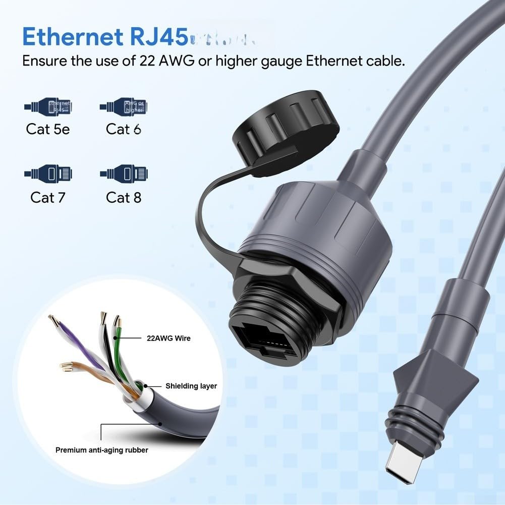Adaptador Ethernet, para Starlink Enterprise para conector acoplador de cable RJ45, adaptador de cable de red acoplador de extensión para Internet satélite