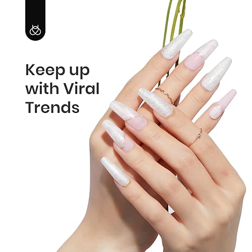 Miniatura 5 de Beetles - Esmalte de uñas de gel blanco perla, 0.5 onzas, 0.5 onzas, esmalte de uñas de gel de concha perlado de sirena blanco perla, esmalte de