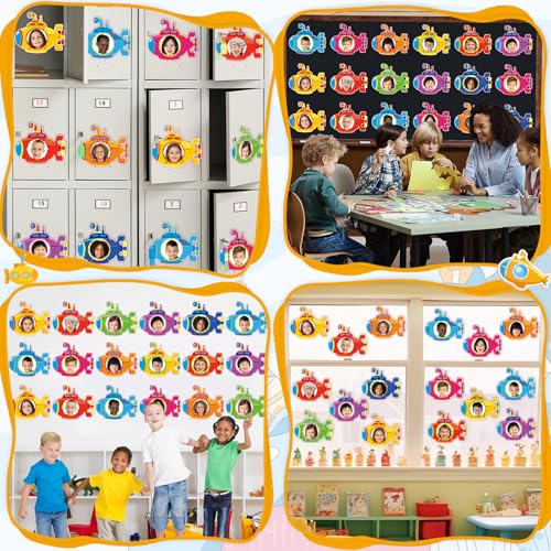 Image of gisgfim 80Pcs Summer Cutouts Submarine Decorations Under The Sea Bulletin Board Summer Ocean Paper Cut-Outs Classroom Decor for Boy Girl DIY Craft Photo Wall Kindergarten Preschool Party Favor Supply