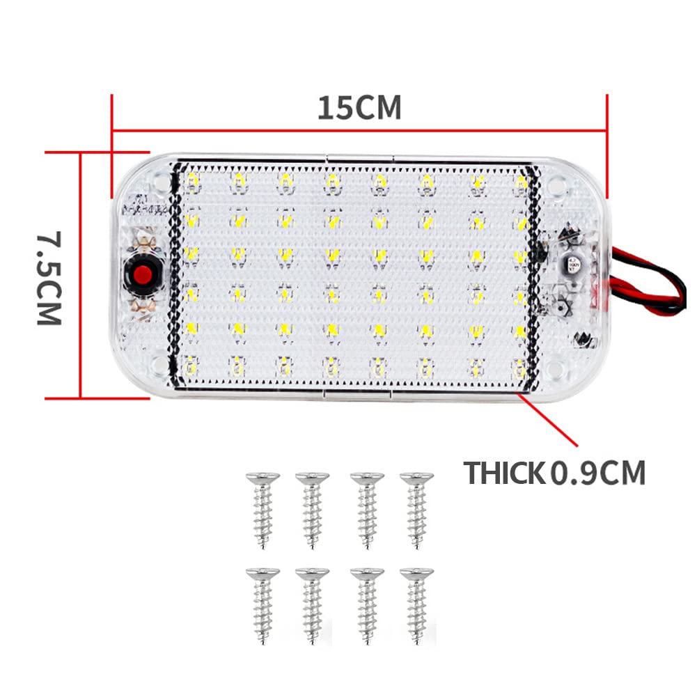 Luce di Lettura Luci Interne a LED, 10W 48LED Plafoniera Universale for Auto, Lampada con Interruttore ON/off for DC12V-85V Auto Camper Camper Camion Camion Barca (2 Pezzi) (Color : 4 PCS)
