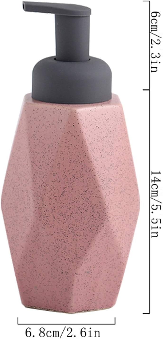 OUMIFA Soap Dispenser Foam Press Bottle 440ml/14.8oz Ceramic Liquid Soap Dispenser for Bathroom,Bedroom,Hotel or Kitchen(Black/Blue/Pink/White) Bathroom Countertop Soap Dispensers (Color : Black) : Home & Kitchen