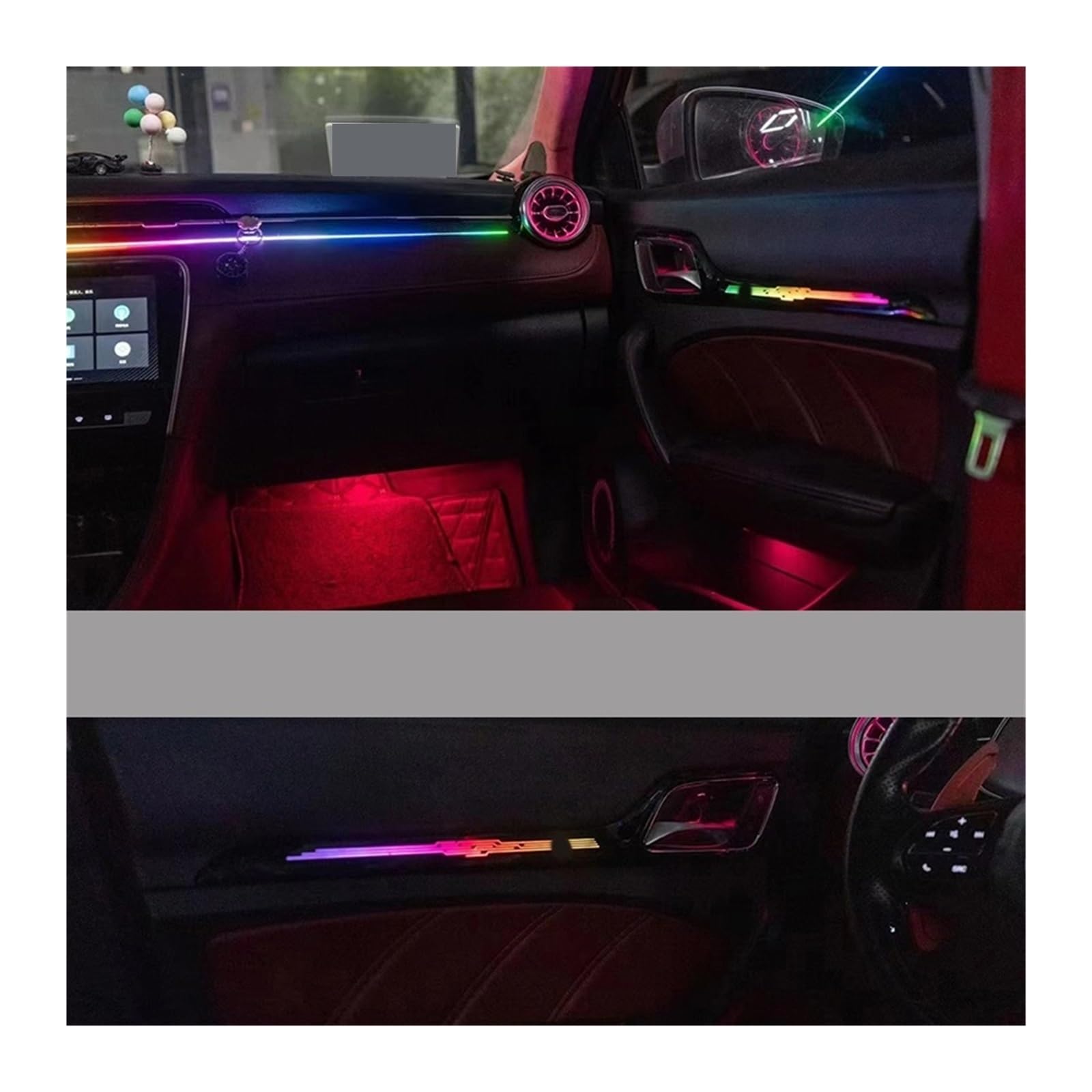 Ambient Light Compatible with MG MG6 2017 2018 2019 Compatible with Turbine Air Outlet Magic Color Applet Key Control 64 Colors(Starry Sky Edition)