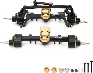 Alloy Front Rear Portal Axle Housing w/Steel Gears for Axial SCX24 Crawlers Upgrade Parts (Black)