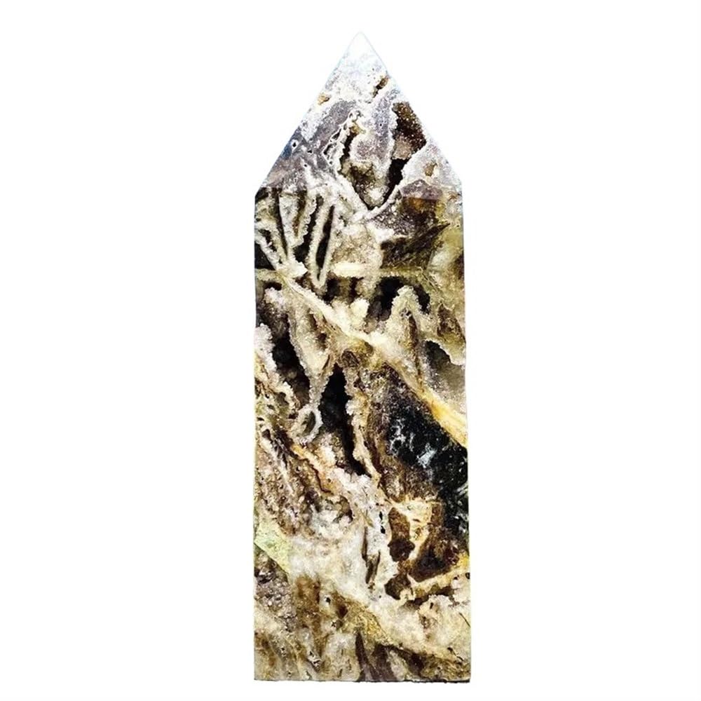 AUOQKQUT Decorative Ornaments Sphalerite Crystal Cave Obelisk Quartz Crystal Column (Size : 600-650g)