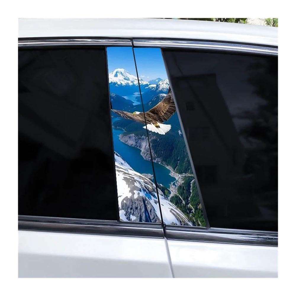Body Parts 2pcs Car Center Pillar Sticker Eagle Wings Flying Through The Clouds Auto B-Pillar Waterproof Decals(Type A)