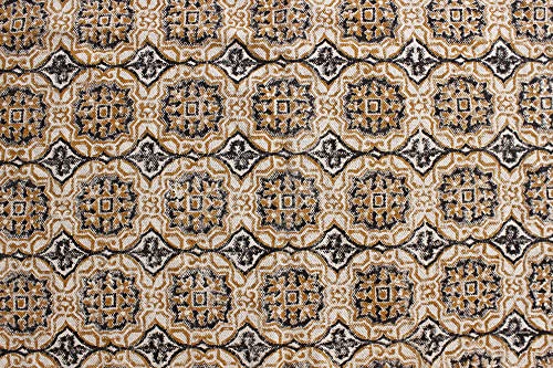 Tapis de sol lavable et résistant en coton imprimé main marron - 6