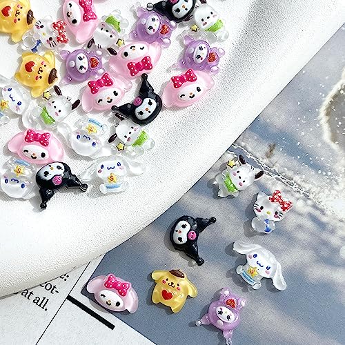70PCS Kawaii Nail Art Charms 3D Cute Cat Resin Jelly Gummy Sweet Candy Slime Making Ornament Nail Decoration Accessories for DIY - Image 4