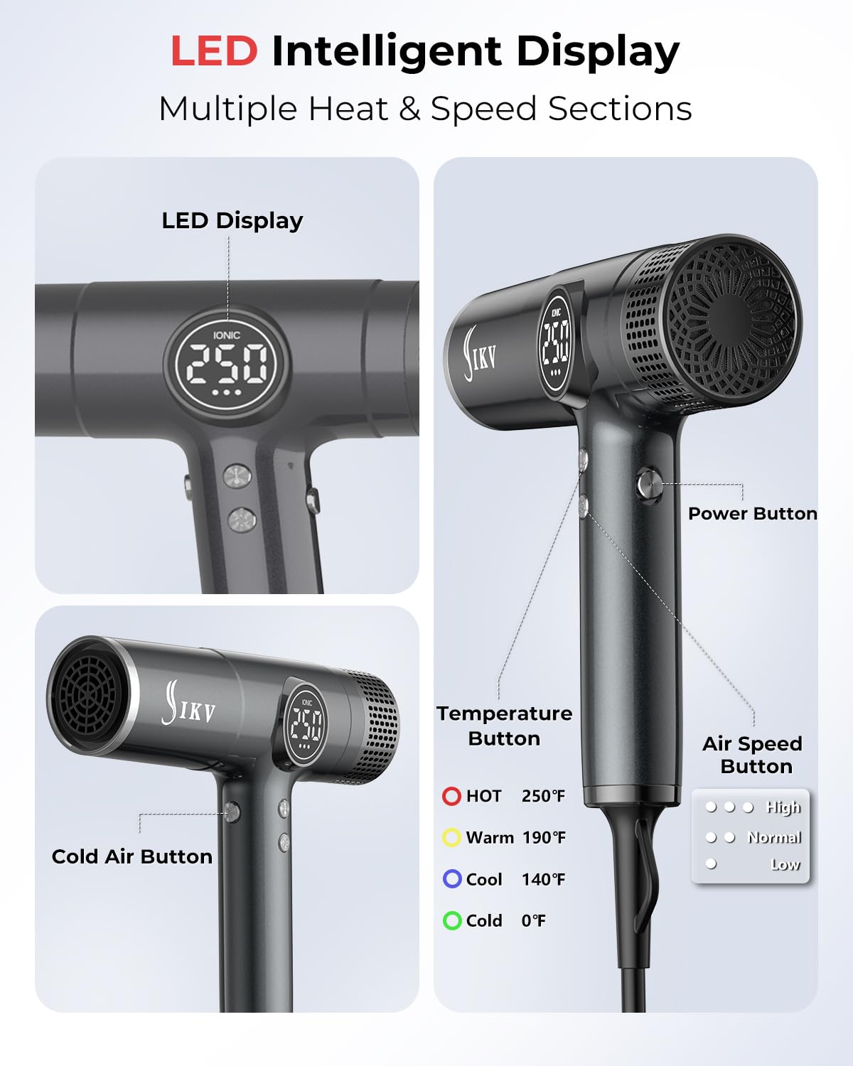 Amazon.com : Travel Hair Dryer with Diffuser, 110V-240V Dual