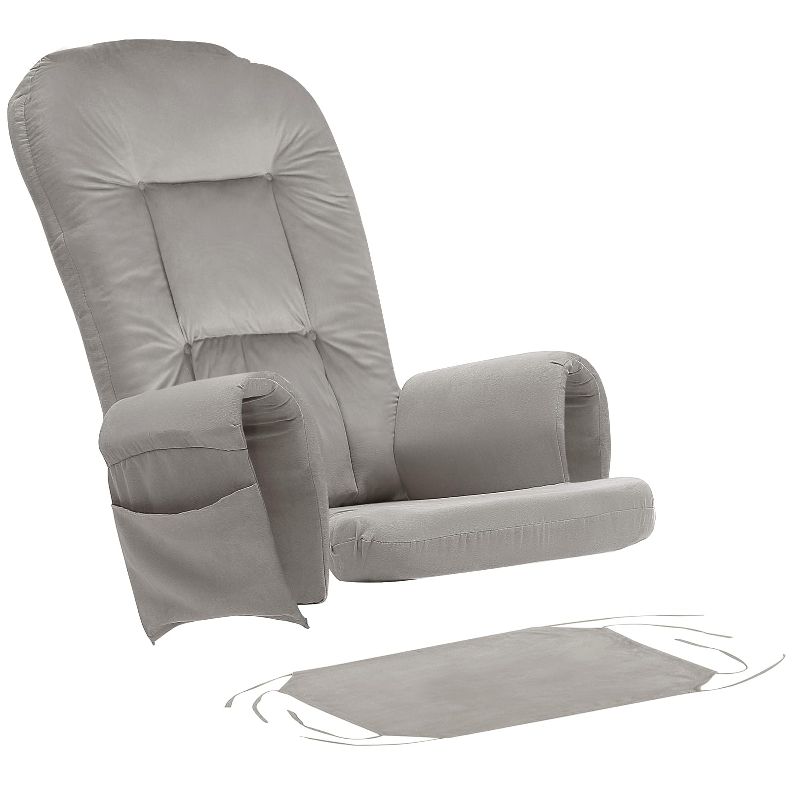 BECHAEO 5PCS Thickened Glider Rocker Replacement Cushions – Velvet, Greige