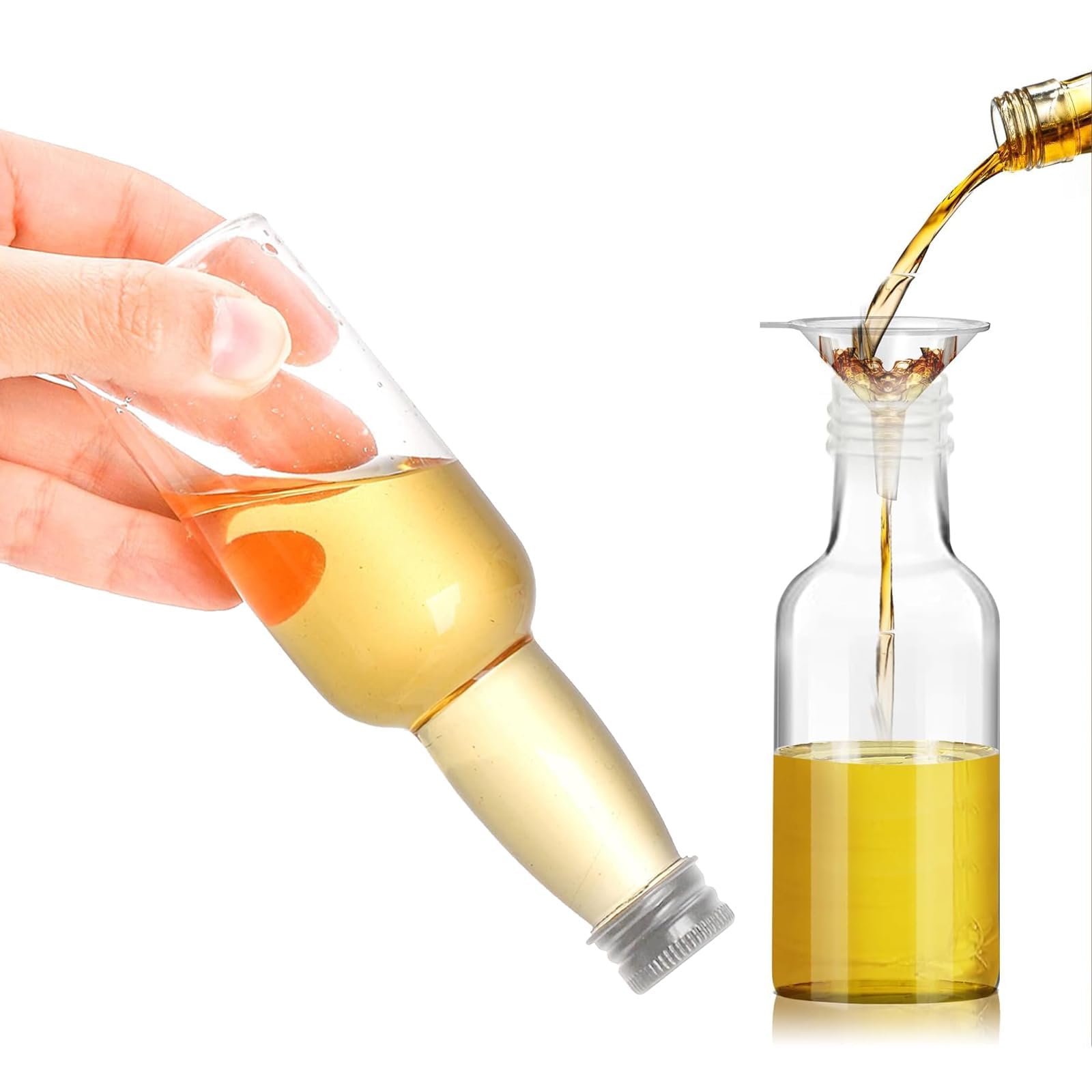 30 Piezas Mini Botellas Vacías para Licor, Botella de Agua Líquida de 60 ml, mini Botella de Plástico, mini Botella de Jugo de Plástico, Botella de Plástico Reutilizable, Botella para llenar