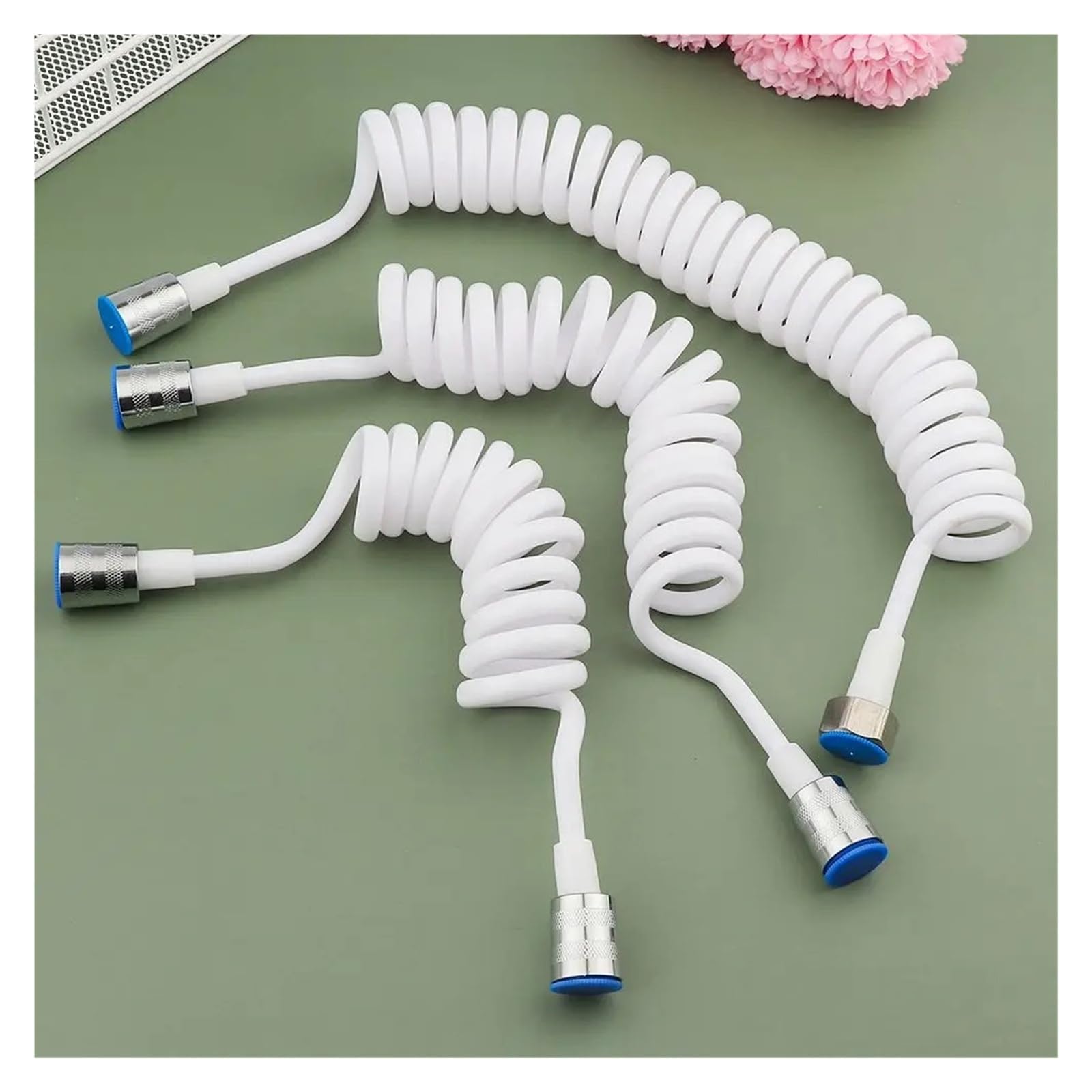 Manguera de ducha flexible de 15/2 m - Tubo universal retráctil antitorceduras G1/2 para inodoro bidé y rociador de baño - Manguera de agua negra