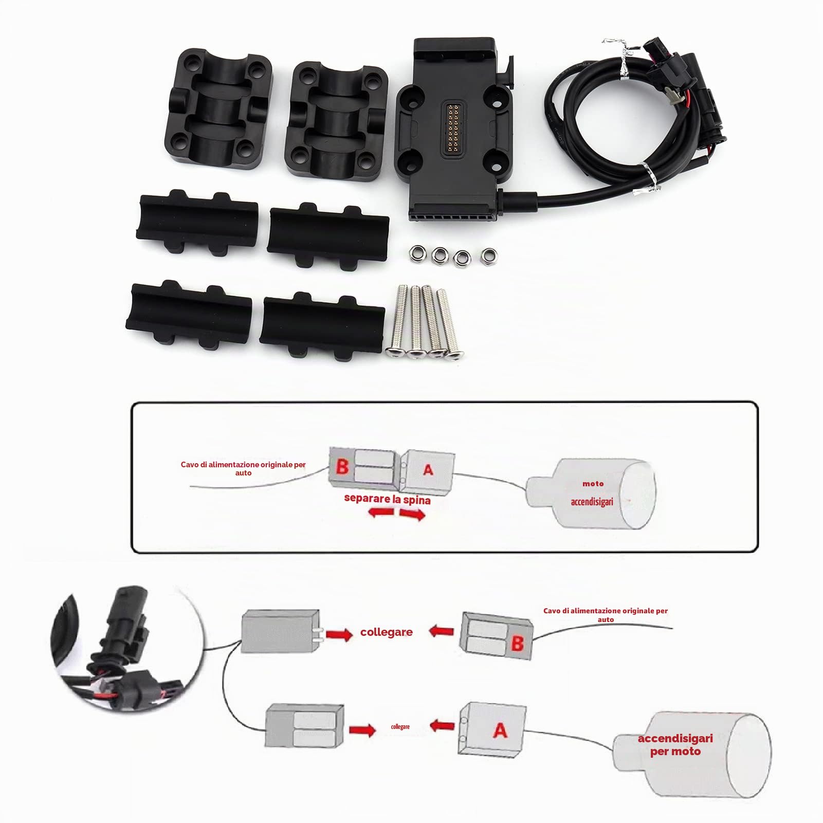Caricatore del Supporto per Telefoni Auto Kimiss, Supporto per Telefoni Motociclisti con Caricatore di Navigazione GPS Mobile, Base di Alimentazione Universale, per R1250GS ADV