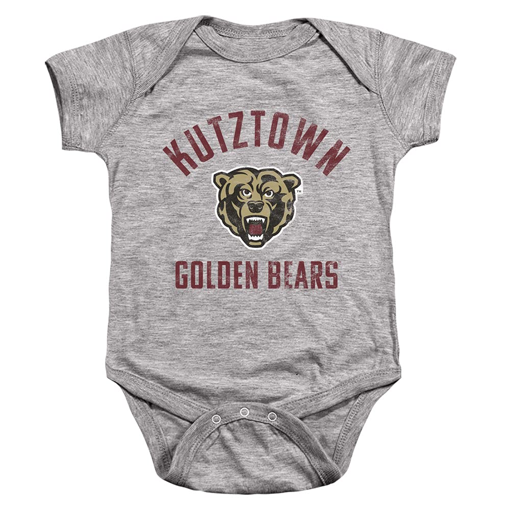 Kutztown University Official Ku Golden Bears Logo Unisex Infant Snap Suit for Baby,Athletic Heather, 6 Months