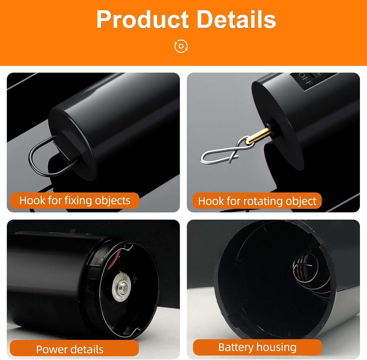 Wind Spinner Motor Hanging Display Motor Battery Operated 24 RPM Rotating Motor Multi-Purposes for Wind Spinner Mobile Yard Decor Hanging Ornament (3)