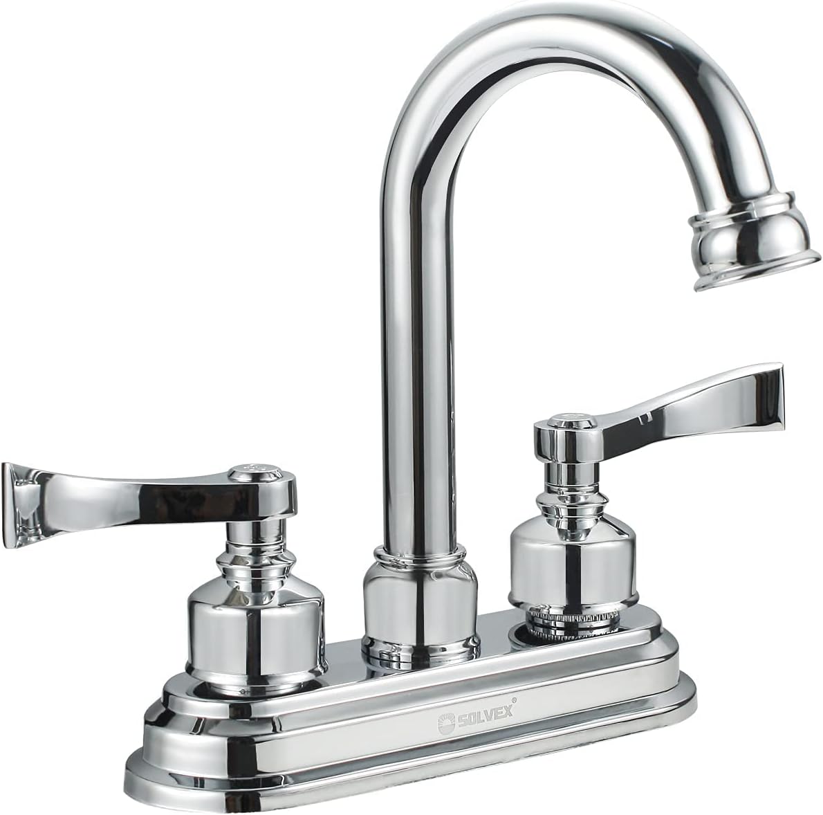 SOLVEX 2 Handle Bathroom Faucet 4 Inch Centerset Bathroom Sink Faucet,3