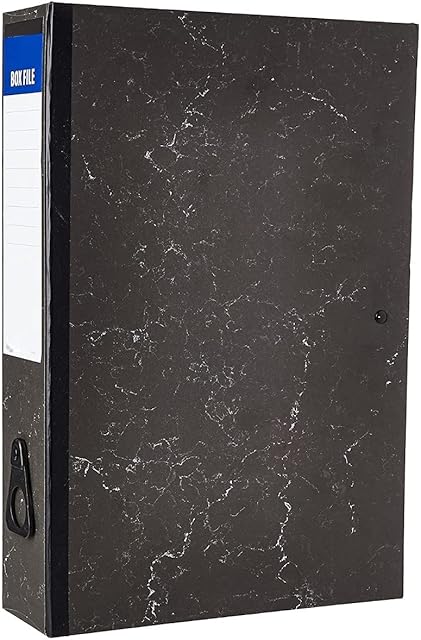 Tiraz Box File - Foolscap A4 Size, Document Clip, Push Lock, 75mm Spine, File Organizer with Interior Lock Spring, Office Stationery, File Storage, and Office Supplies