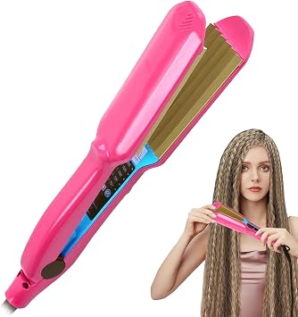Hair Crimper 30s Rapid Heating Volumizing Corrugated Iron for Fluffy Style Professional Crimping Iron for Women 5 Adjust Temp