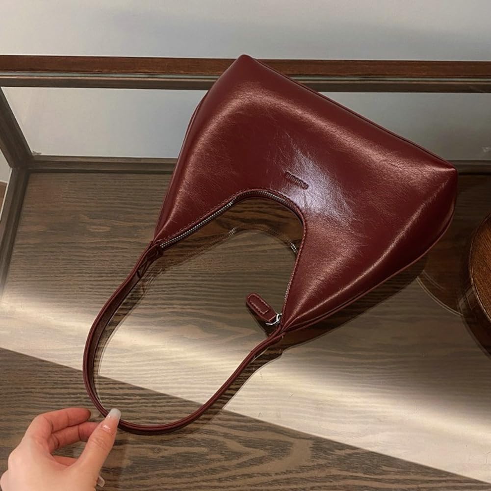Women’s Spacious Simple Tote Bag PU Leather Hobo Purse with Top Handle Chic Designer Crossbody Bag for Fall Winter