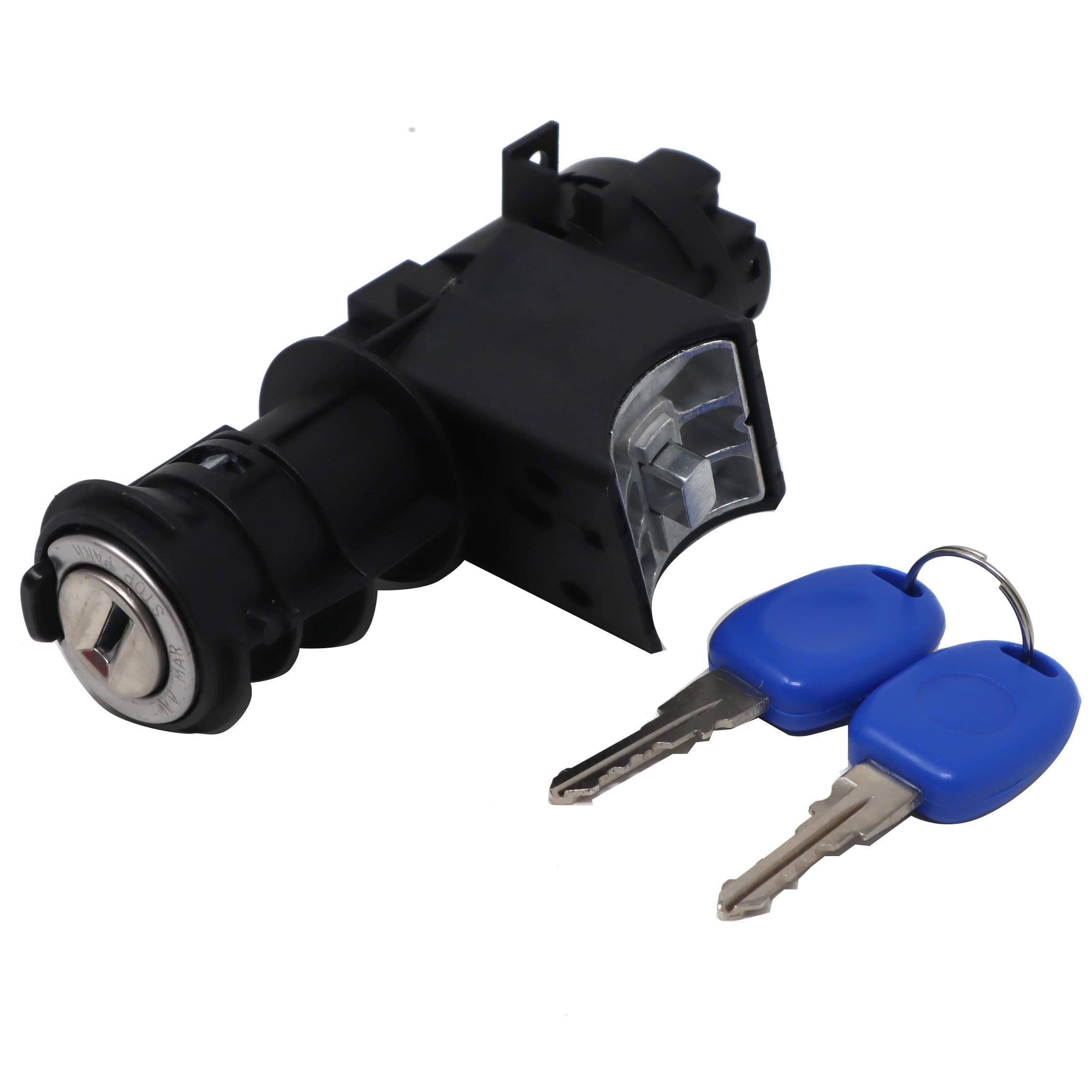 Bloccasterzo con cilindro avviamento e chiavi compatibile con codici 46751427 46798124 60662120 adatto a 600 Seicento 97-10 compatibile con Y 95-03 adatto a Barchetta 95-05 e altre