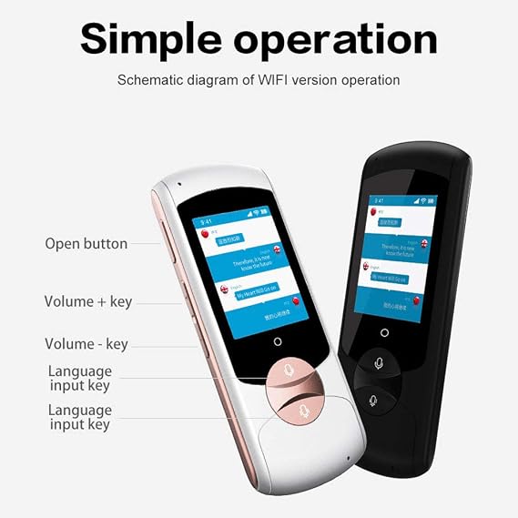 Smart Language Translator Device with Voice 2.4 Inch Touch Screen 41Languages in 120 Countries WiFi Pocket Electronic Translators for Learning Traveling Shopping, needed Efficency needed hopeful