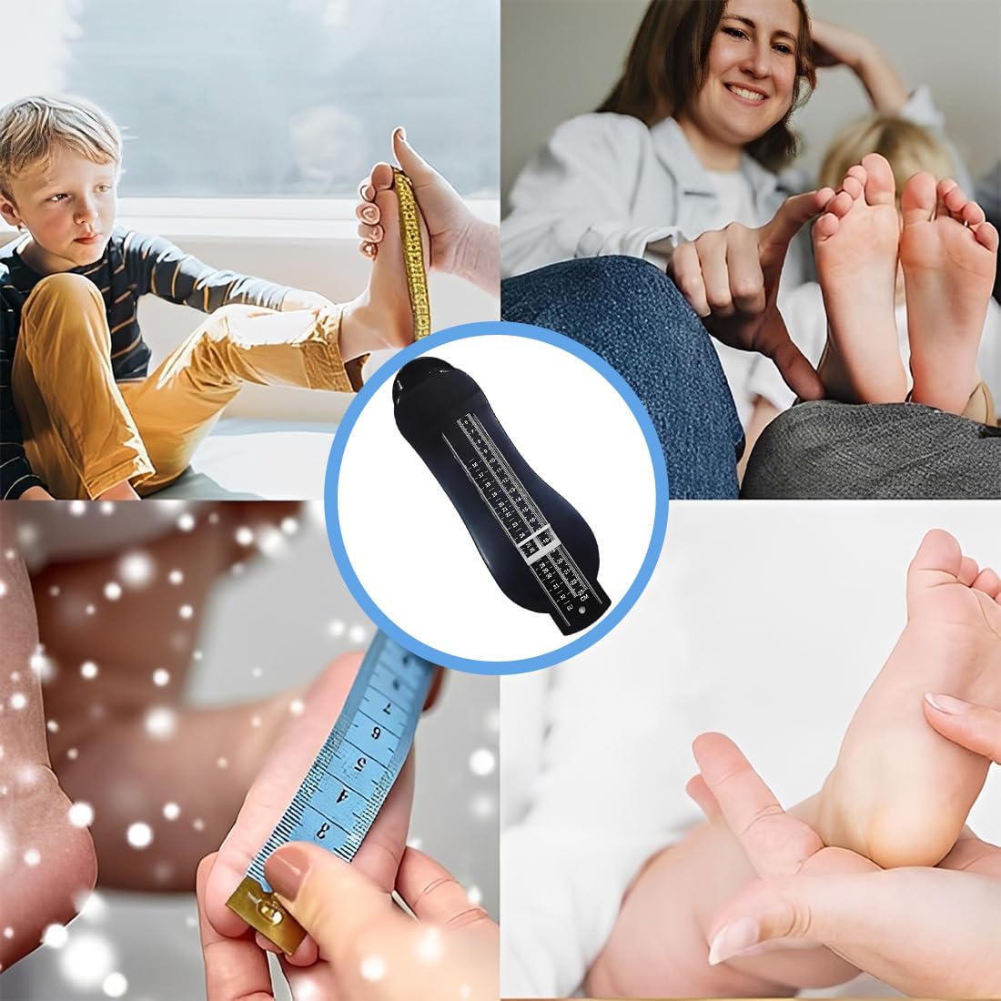 1 Pièce Appareil De Mesure De Longueur De Pied Et Pointure Pour Enfants Fußmessgerät Kinder En Plastique Outil Idéal Pour Déterminer La Pointure Des Enfants Noir (25.8X8.8 Cm)