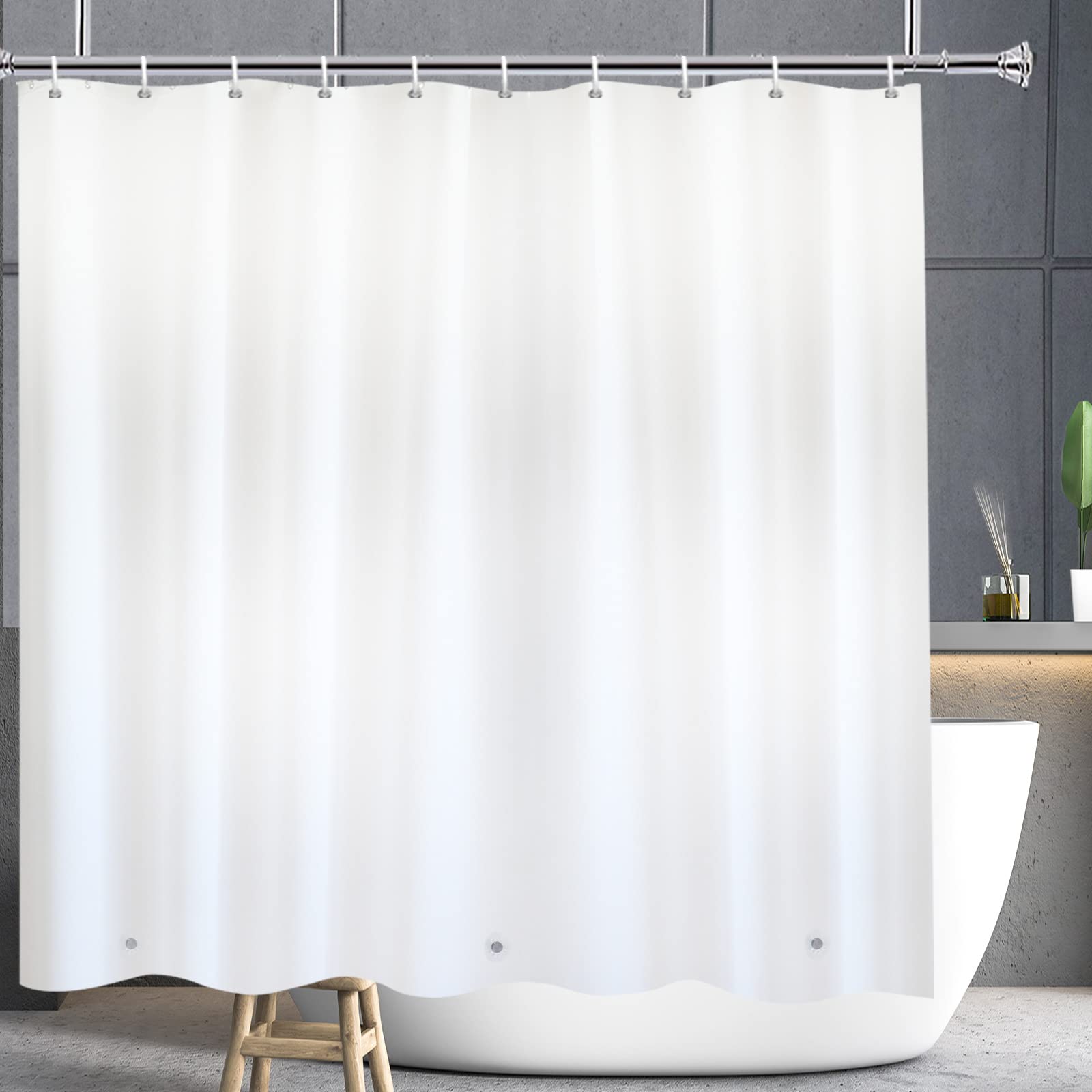 YISURE Extra Long Shower Curtain Liner 72 x 84 with White PEVA
