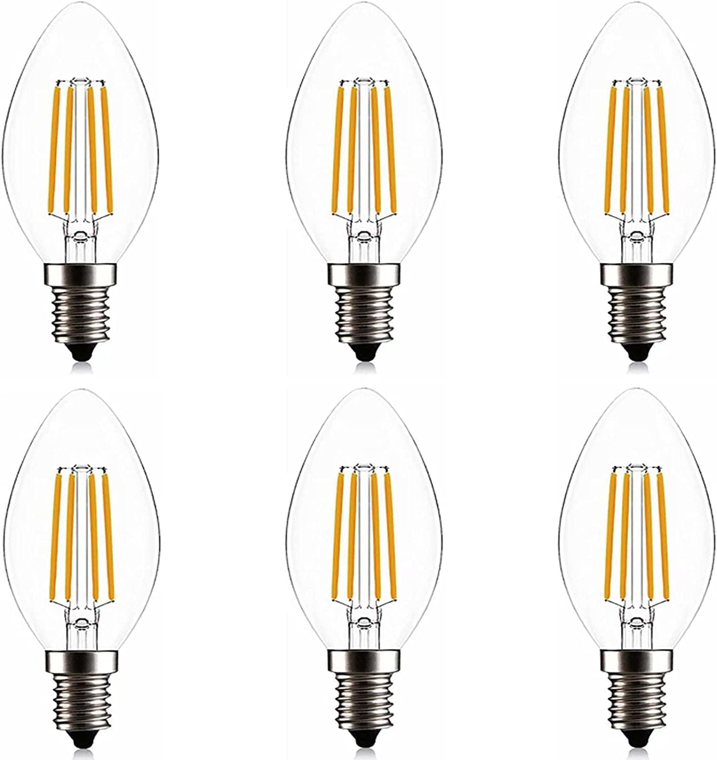 Candelabra LED Light Bulbs 40 Watt Equivalent Warm White 2700K E14