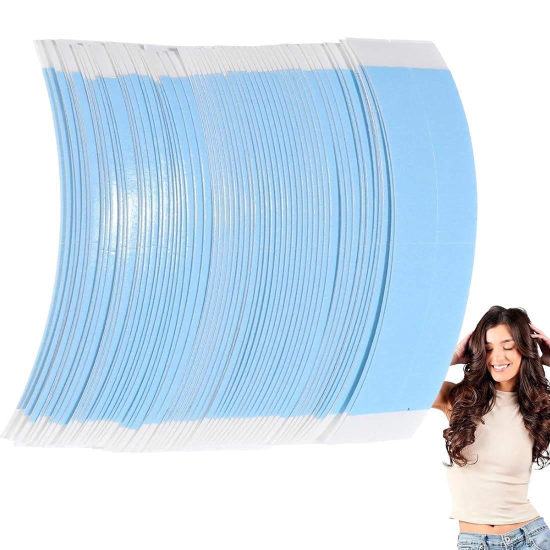 72 unidades de cinta extra fuerte, impermeable, de doble cara para prótesis de cabello, frontal de encaje, pegamento peluca, tira adhesiva, protesis capilar, cortable