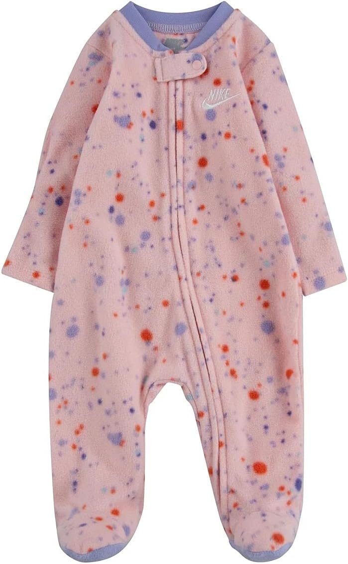 Nike Baby Girl Microfleece Footed Coverall with Zipper Closure (Arctic Punch(06I084-A6A)/Blue, 3 Months)