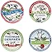 Amatable 39-2K-051 Assiettes à Fromage Plates Rondes Fromages de France Coffret de 4 Assorties Porcelaine Multicolore D19 x H2 cm