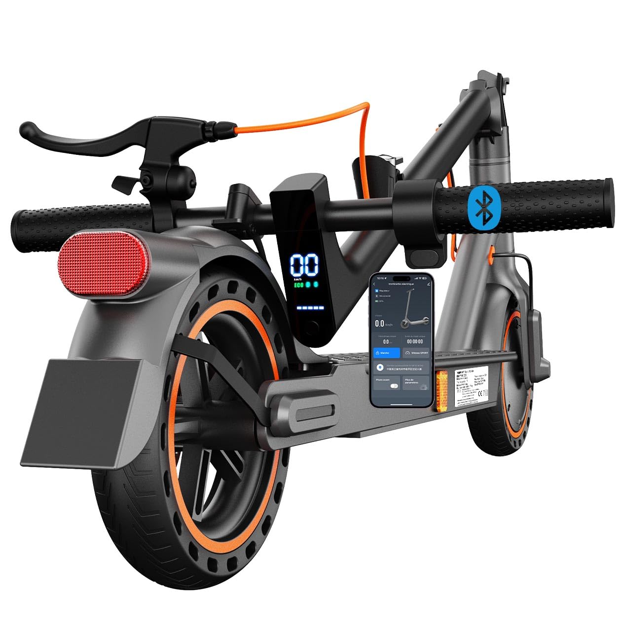 E Scooter S3ABE mit Straßenzulassung, 350W Motor, 20 km/h, 35 km Reichweite, E-ABS & Scheibenbremse, Seemar Faltbarer E-Roller