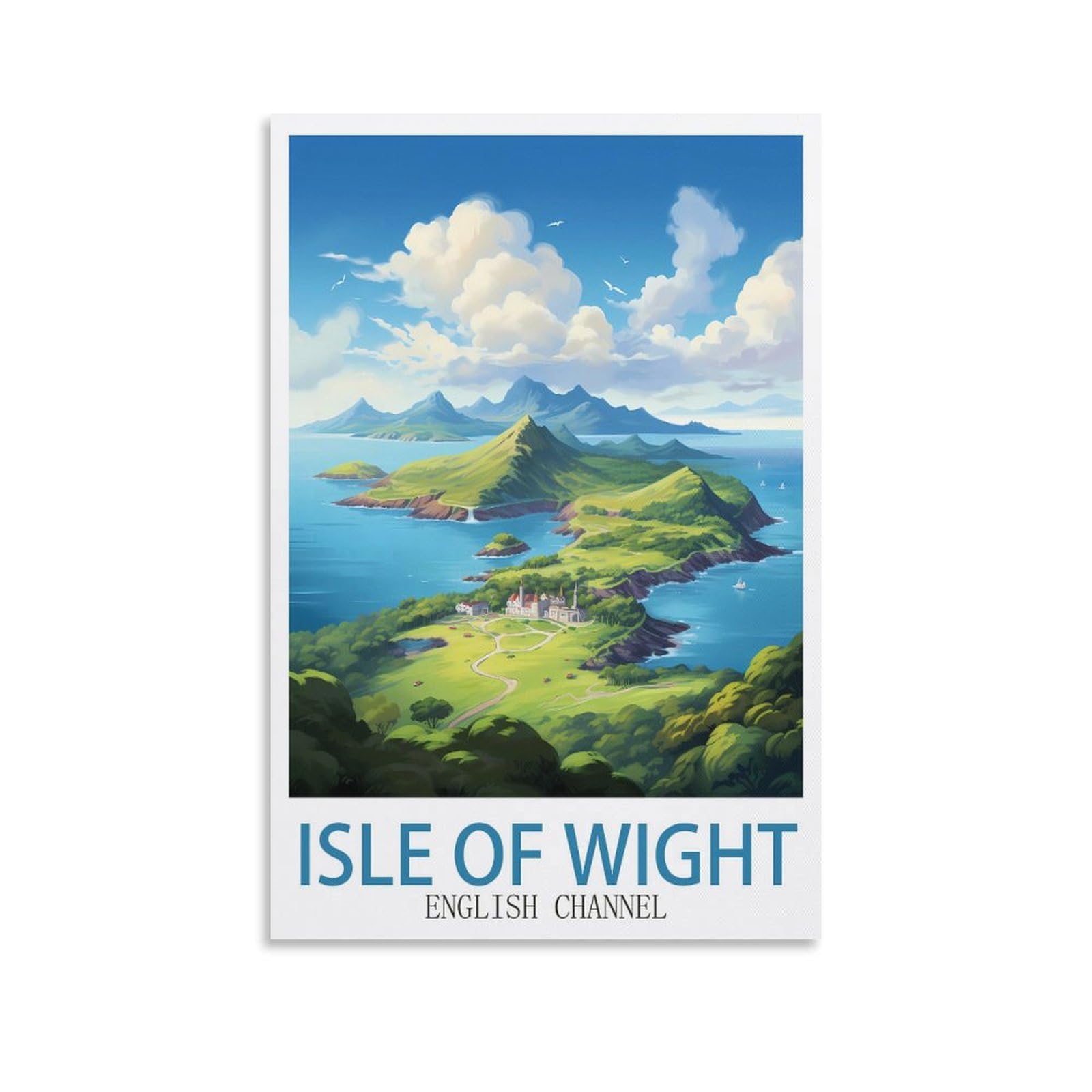 Ezmlfa A371 Paint By Number Diy Oil Painting Isle Of Wight English Channel Landscape Kit For Adults Beginner Diy Oil Painting 40X50cm
