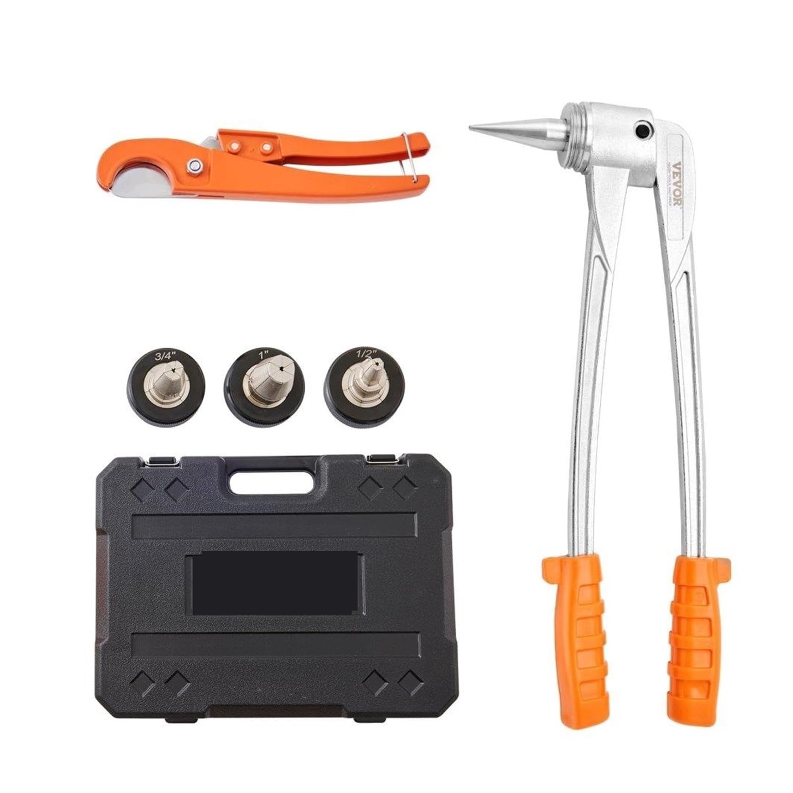 Rsgxlfqzvak As Pictures Showed Pipe Expander, Pex Tube Expander 1/2 3/4 1 Inch Od Manual Lever Tool With 3 Expansion Heads Pipe Cutter